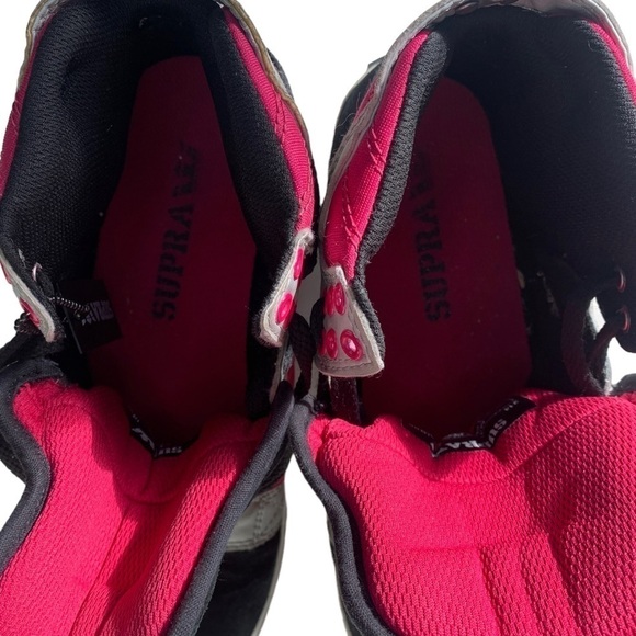 Supra Muska 001 High Top Skater Shoe Sneaker Leather Suede Pink Silver Black 9 - Picture 15 of 15